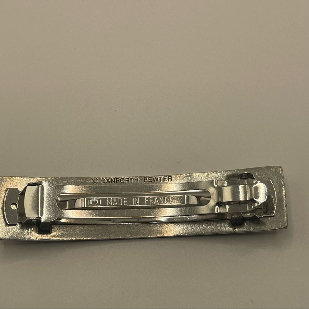 Danforth Pewter Wild Rose Large Barrette - Picture 3 of 5